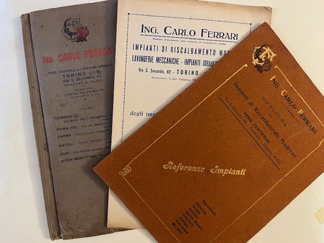 Ing. Carlo Ferrari. Officina per impianti di riscaldamento moderno (Cataloghi)